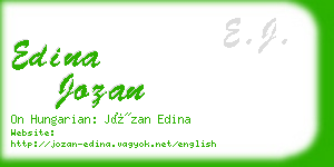 edina jozan business card